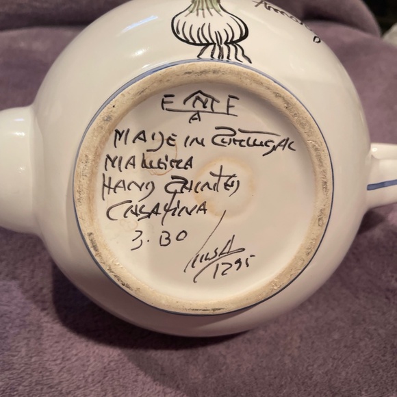 Vintage Casafina Malveira Hand Painted TEA POT Signed and Numbered PORTUGAL - Picture 3 of 7
